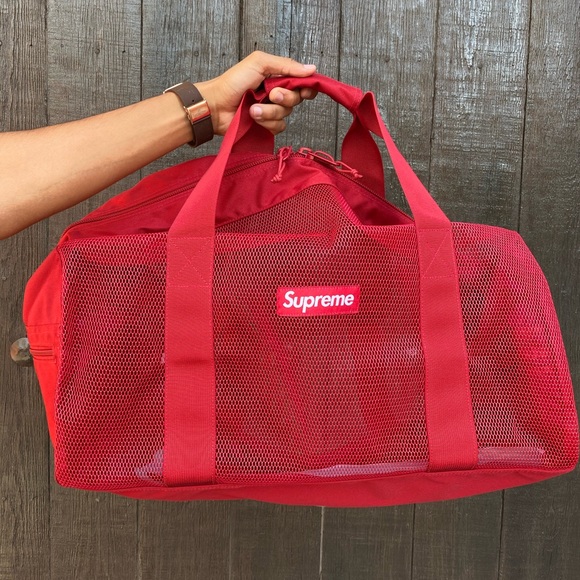 Authentic supreme red duffle bag